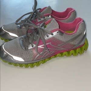 Women’s Reebok Zig Nano green, grey, pink sneakers